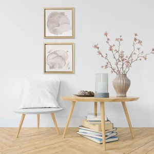 Modernes, beiges Acrylbild mit Struktur. Bögen. Scandi Style, modernes Wohnzimmer, Interior-Design