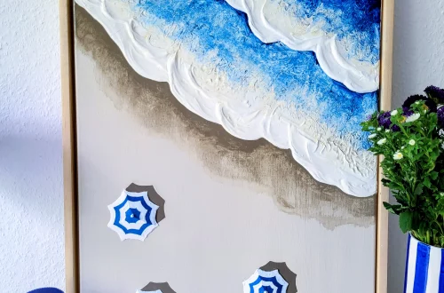 Acrylbild mit Struktur "Beach Day"