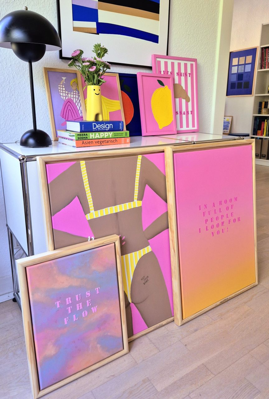pinke moderne Kunstwerke